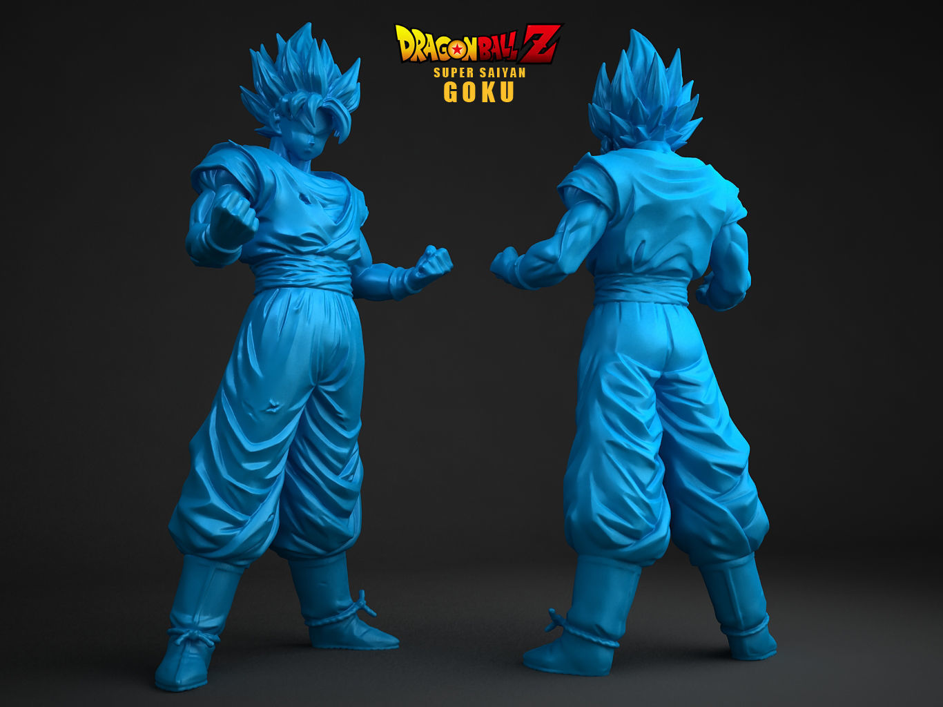 SUPER SAIYAN GOKU 2D Paint 3D model_10