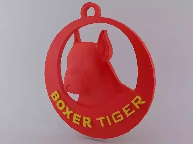 Boxer Circuler Keychain  3D print model