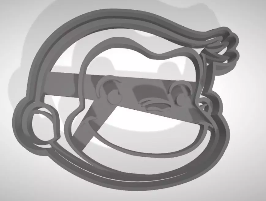 Curious George Cookie Cutter with intricate details 3D print model_0