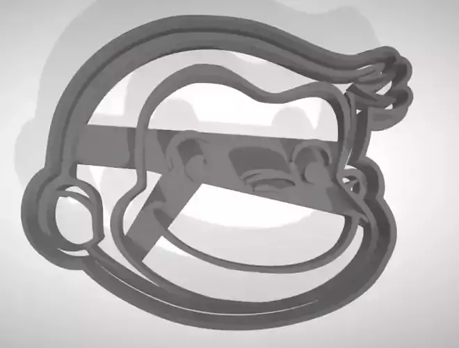 Curious George Cookie Cutter with intricate details 3D print model