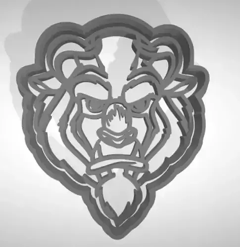 The Beast cookie cutter with intricate detail 3D print model