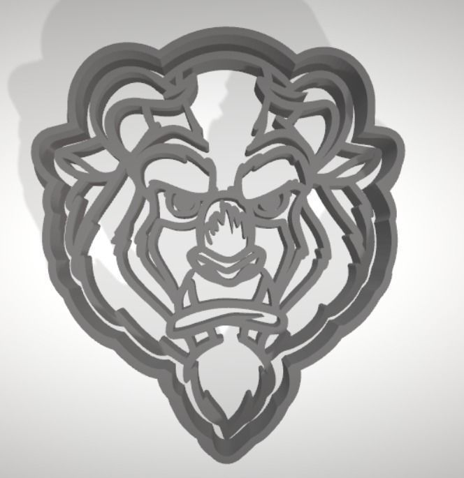 The Beast cookie cutter with intricate detail
