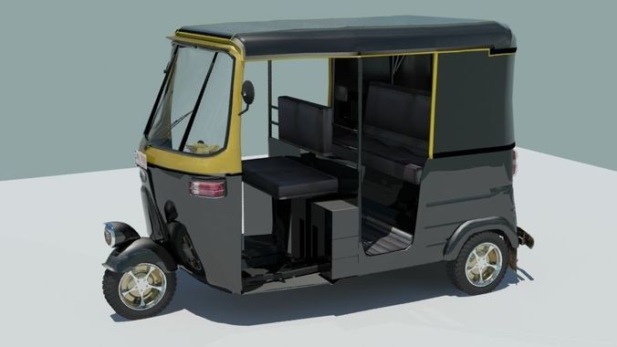 Indina auto rickshaw black 3D model