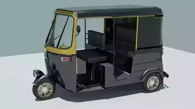 Indina auto rickshaw black 3D model