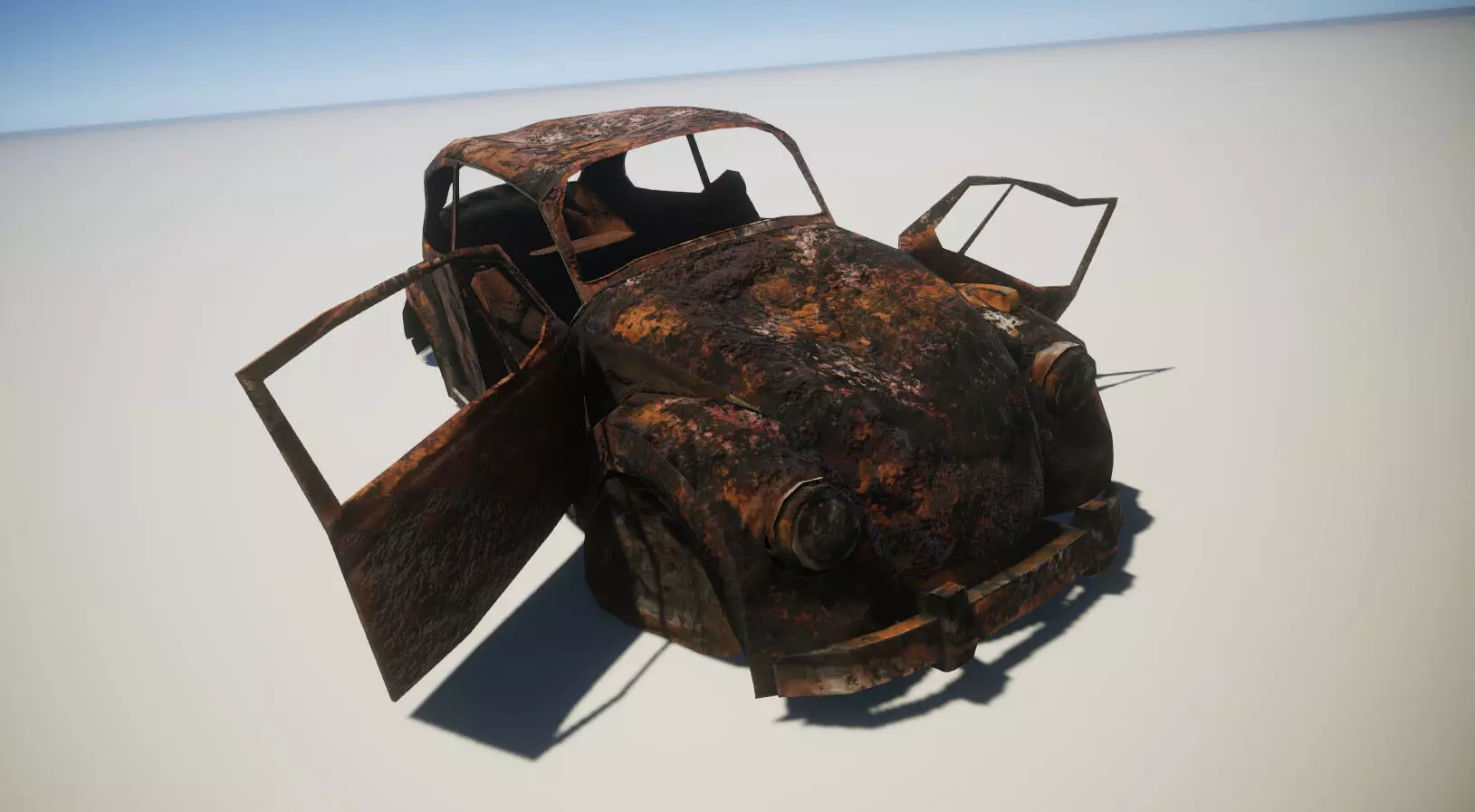 Broken Car Low-poly 3D model_0