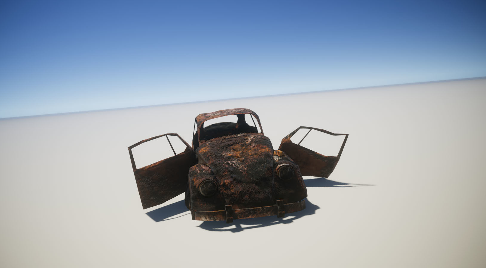 Broken Car Low-poly 3D model_2
