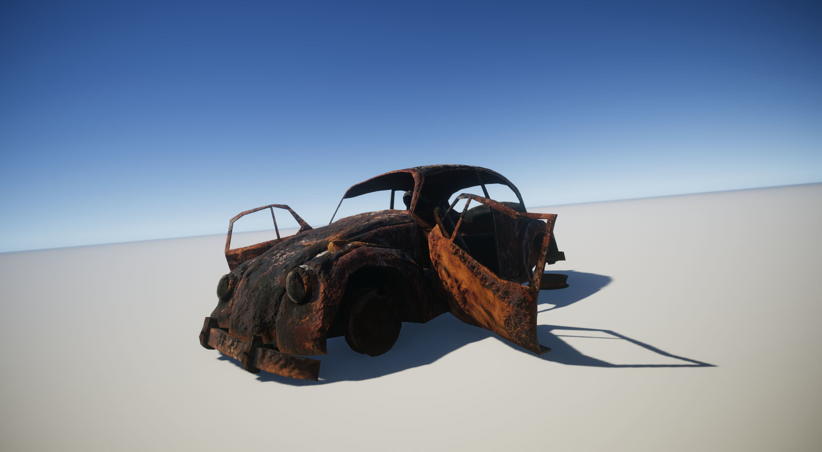 Broken Car Low-poly 3D model_5
