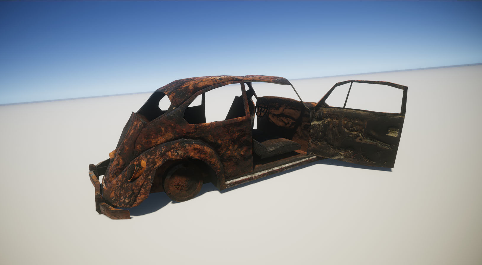 Broken Car Low-poly 3D model_6