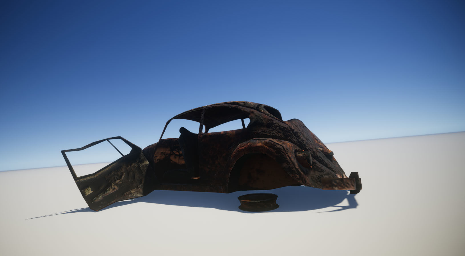 Broken Car Low-poly 3D model_3