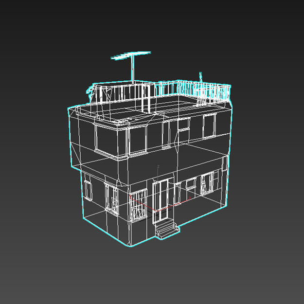 Middle East destroyed house for game num02 3D model_6