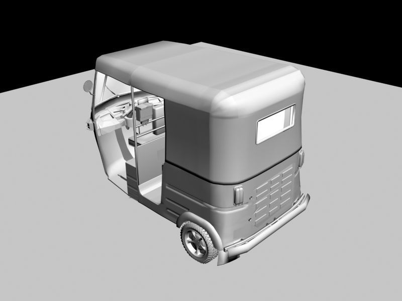 Indian auto Rickshaw Green 3D model_6