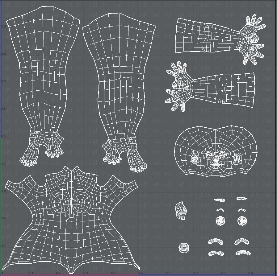 Base mesh woman 11 Low-poly 3D model_45