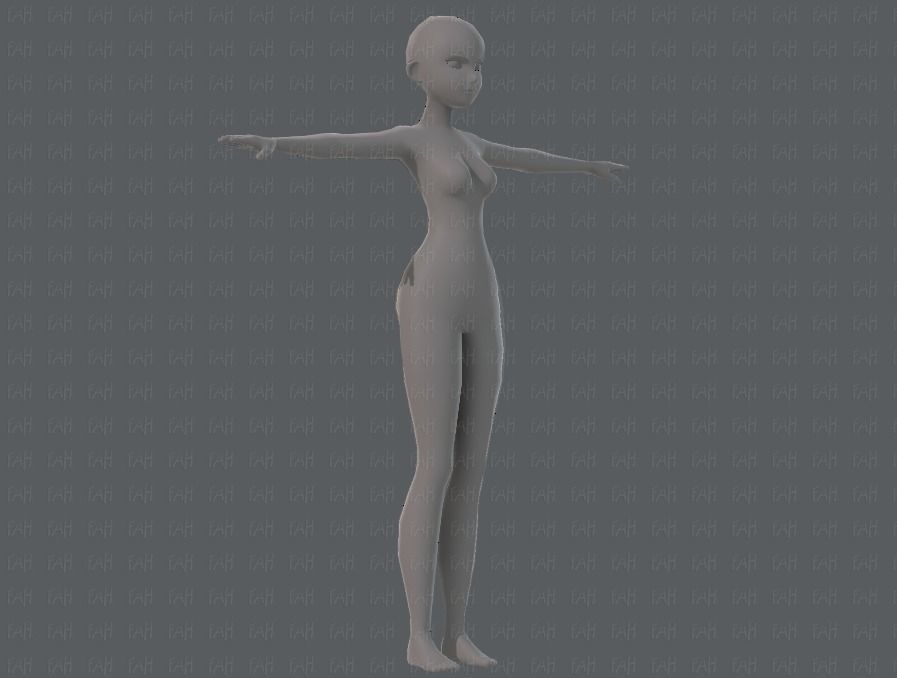 Base mesh woman 11 Low-poly 3D model_2