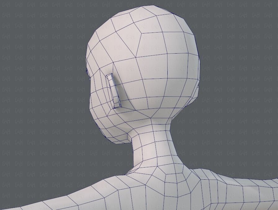 Base mesh woman 11 Low-poly 3D model_30
