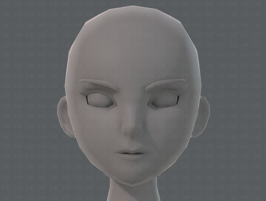 Base mesh woman 11 Low-poly 3D model_35