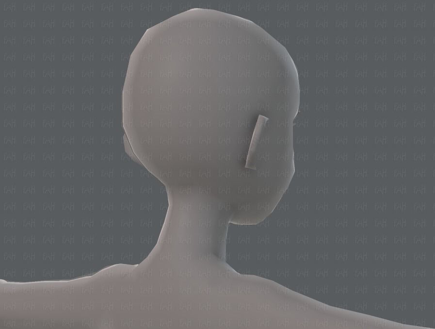 Base mesh woman 11 Low-poly 3D model_20