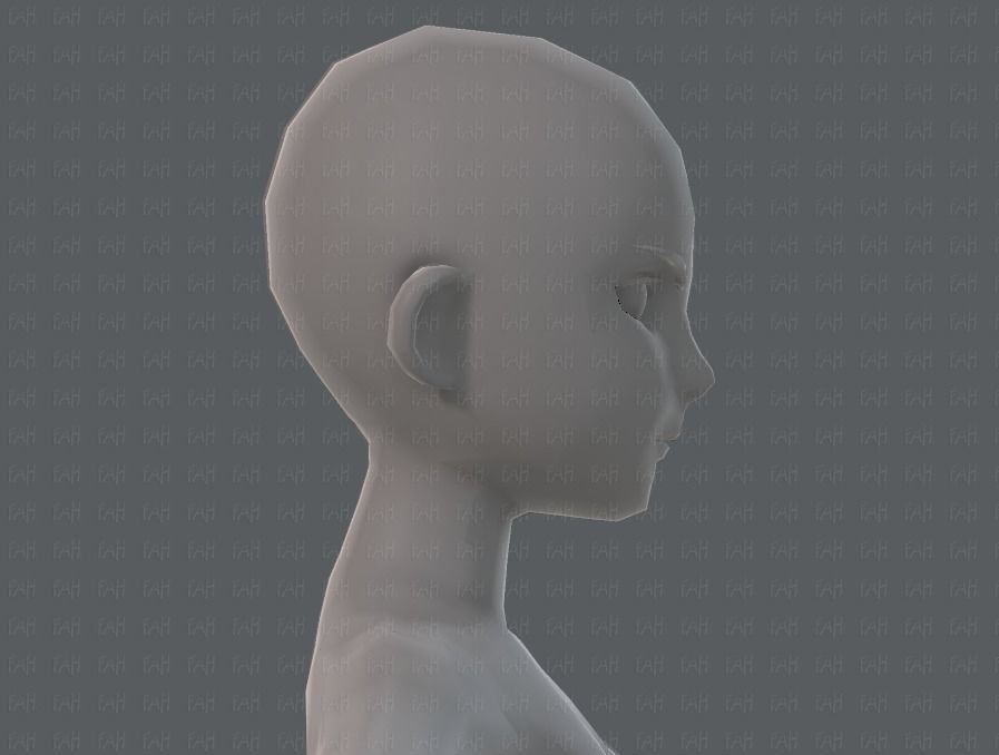 Base mesh woman 11 Low-poly 3D model_19