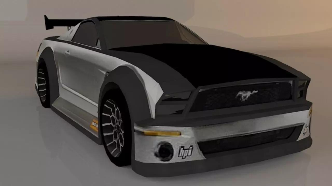 drift car lowpoly Low-poly 3D model_0