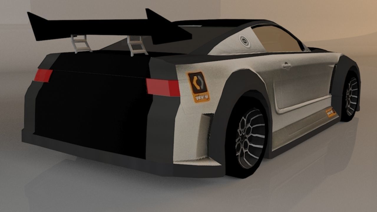 drift car lowpoly Low-poly 3D model_1