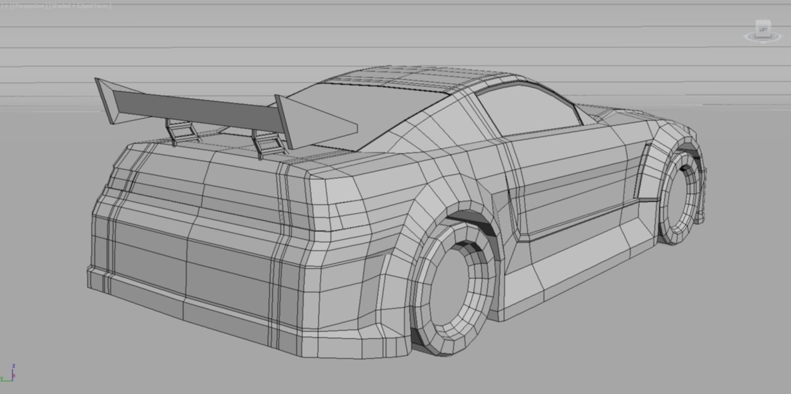 drift car lowpoly Low-poly 3D model_6