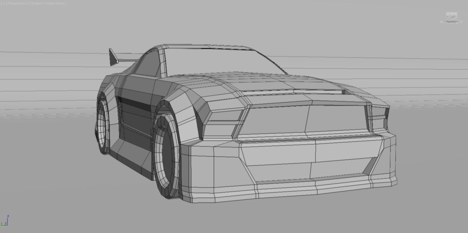 drift car lowpoly Low-poly 3D model_5
