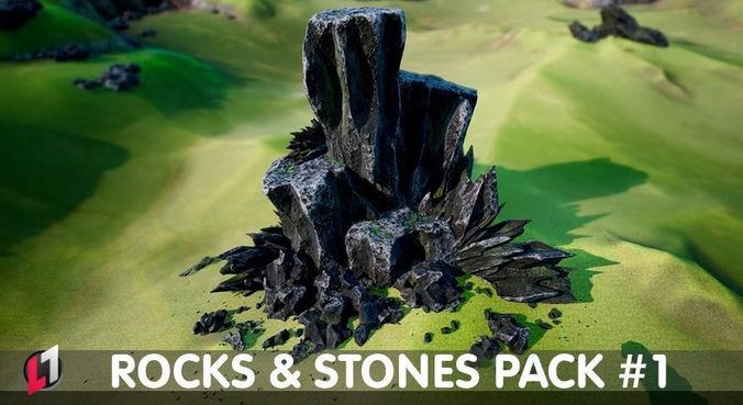 Stones and Rocks - Stylized Nature Pack 1 - Unreal Engine 4 Low-poly 3D model