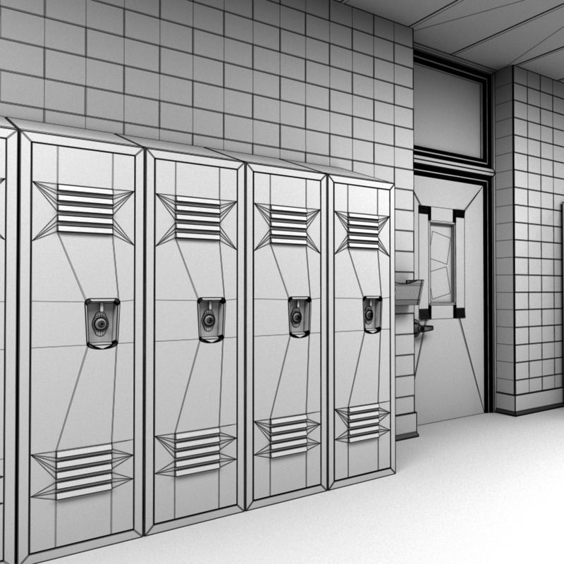 School Hallway 3D model_18