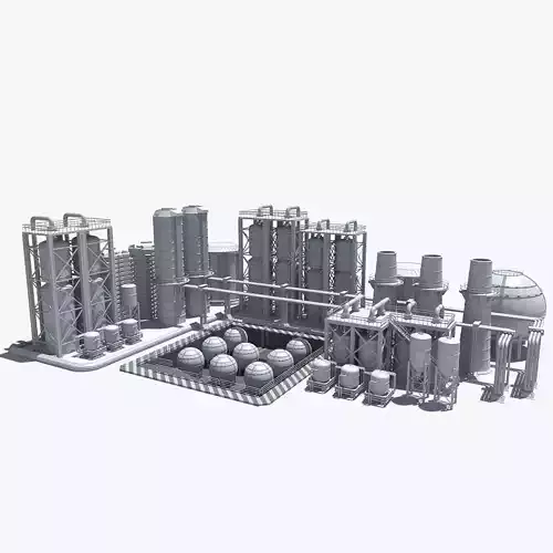 Refinery industrial plant 3D model