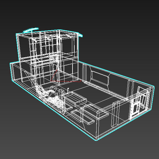 Middle East destroyed house for game num04 3D model_5