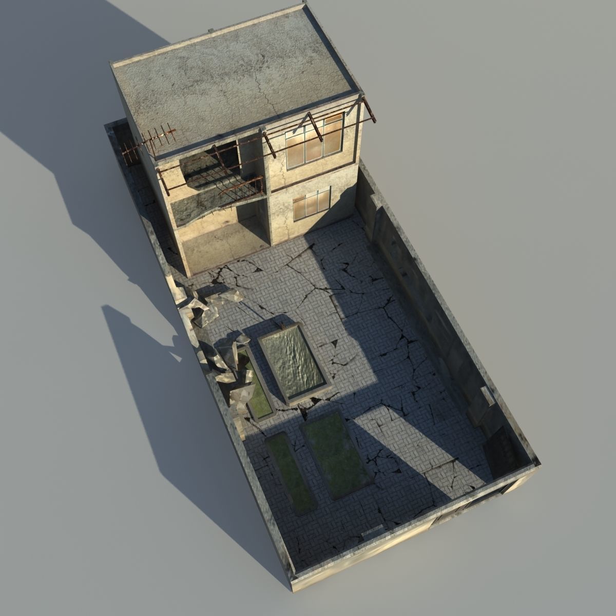 Middle East destroyed house for game num04 3D model_2