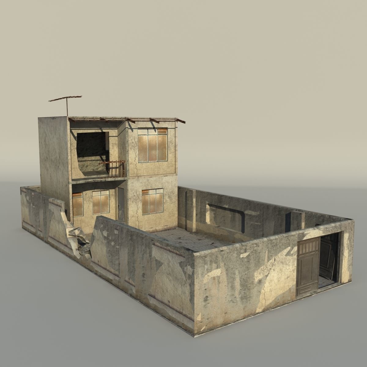 Middle East destroyed house for game num04 3D model_1