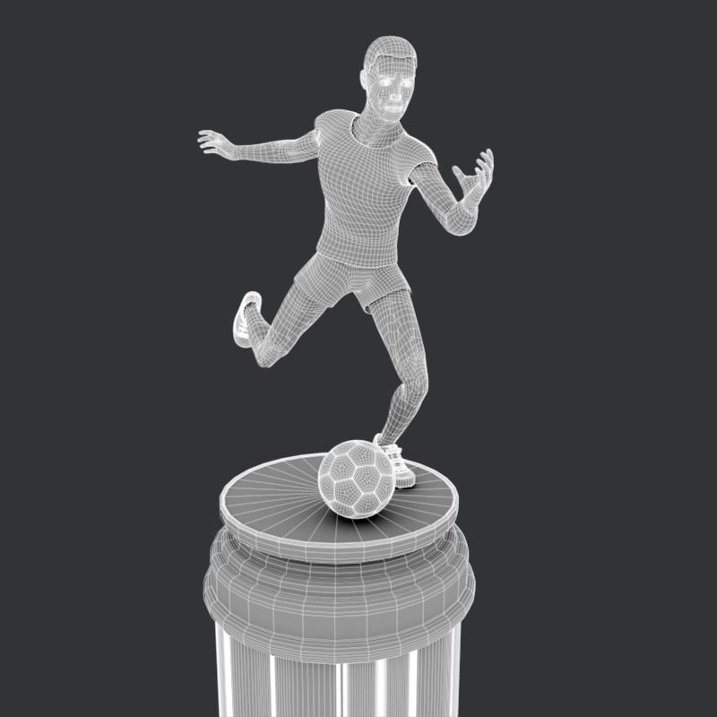 Soccer Trophy 3D model_9