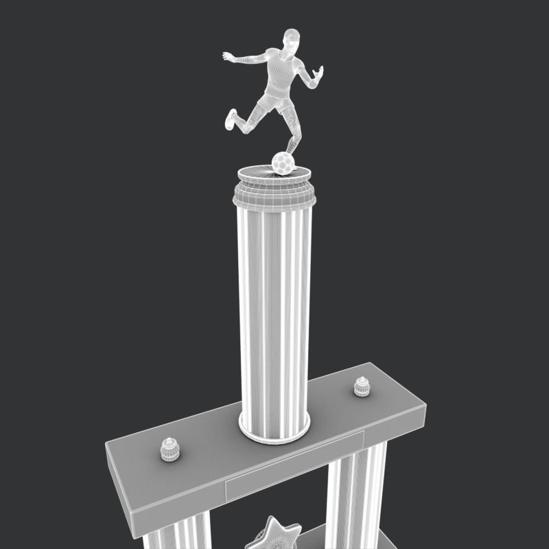 Soccer Trophy 3D model_10