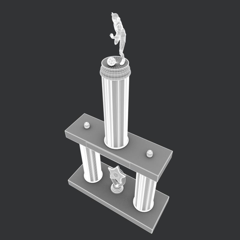 Soccer Trophy 3D model_8