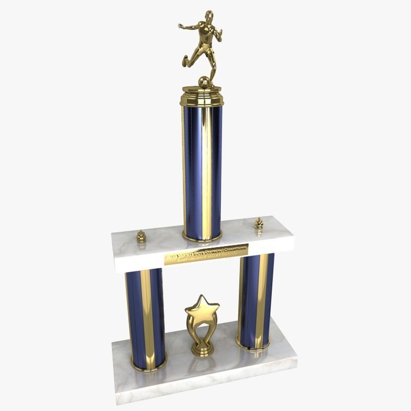 Soccer Trophy 3D model_2