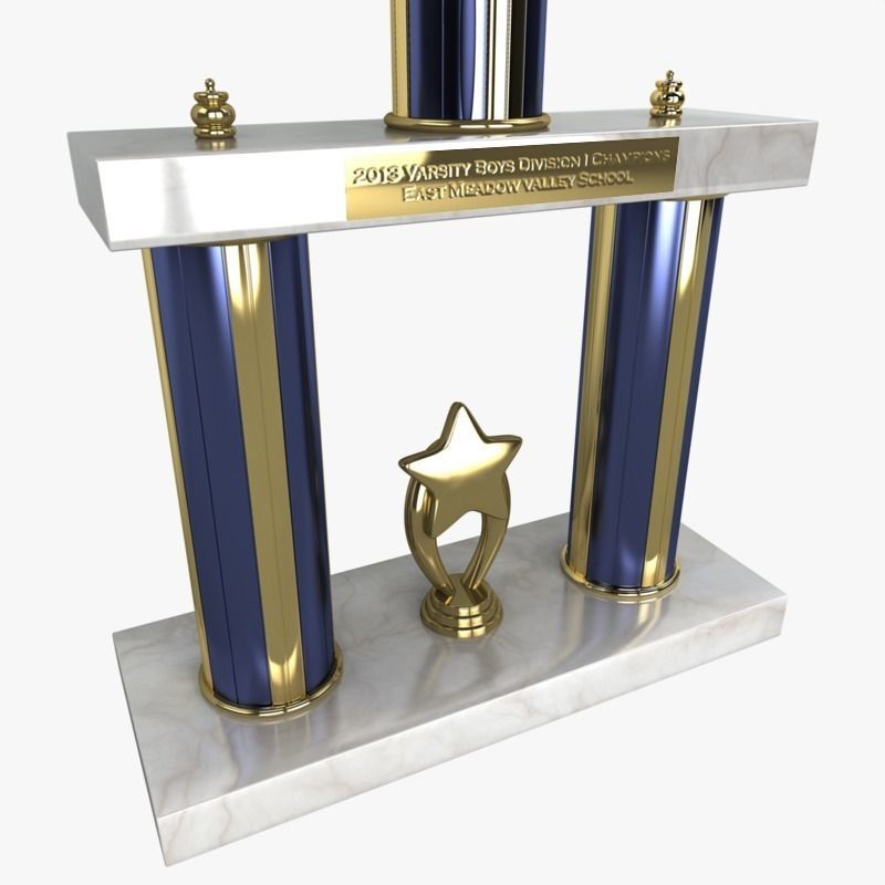 Soccer Trophy 3D model_5