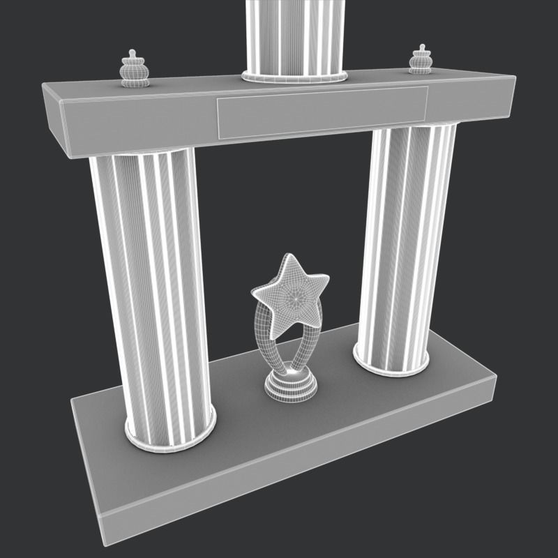 Soccer Trophy 3D model_11