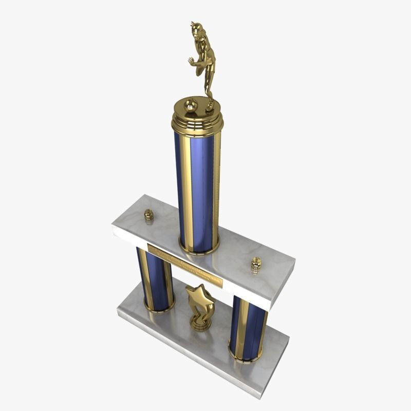 Soccer Trophy 3D model_7