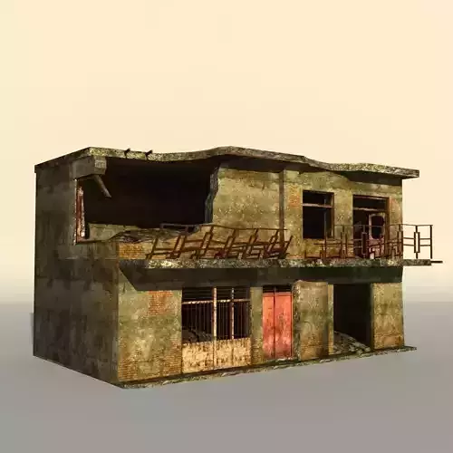 Middle East destroyed house for game num09 3D model