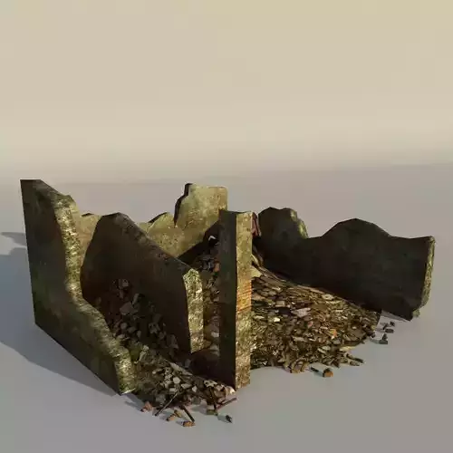 Middle East destroyed house for game num08 3D model