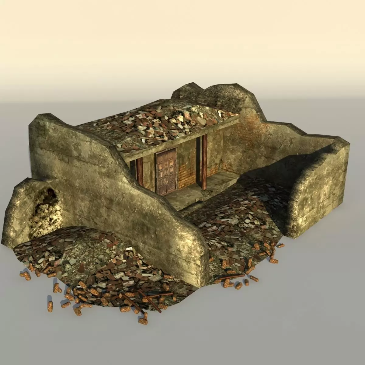 Middle East destroyed house for game num07 3D model_0