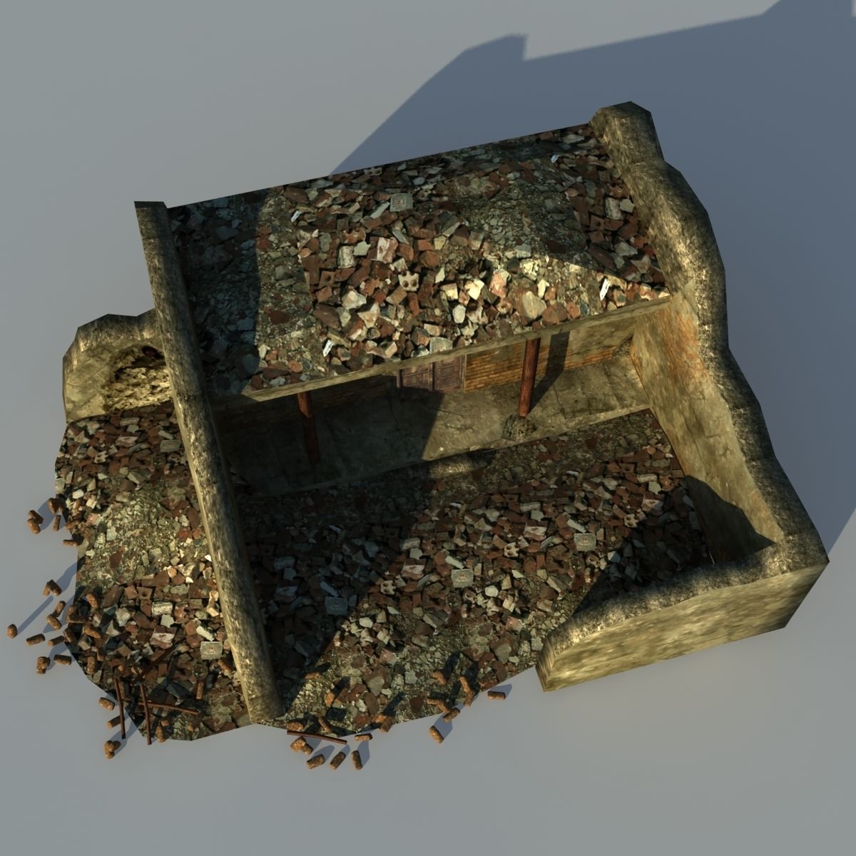 Middle East destroyed house for game num07 3D model_2
