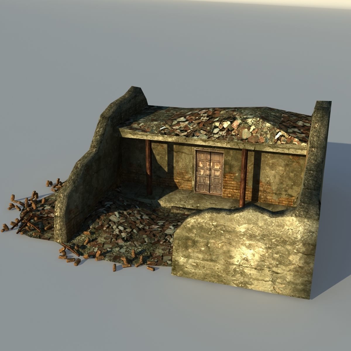 Middle East destroyed house for game num07 3D model_1