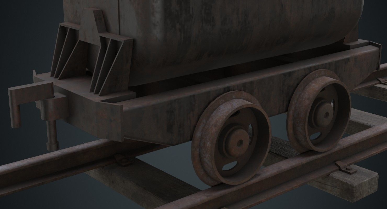 Mining Cart 1B Low-poly 3D model_5