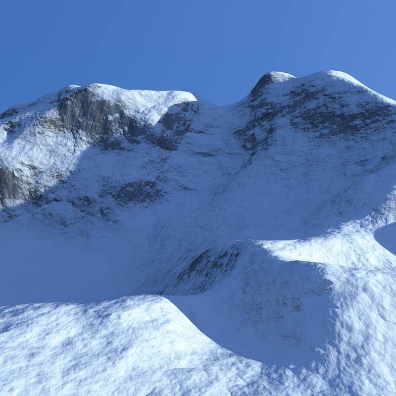 Snowy Mountain 3D model_2