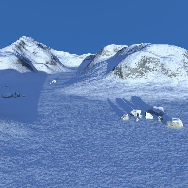 Snowy Mountain 3D model_1