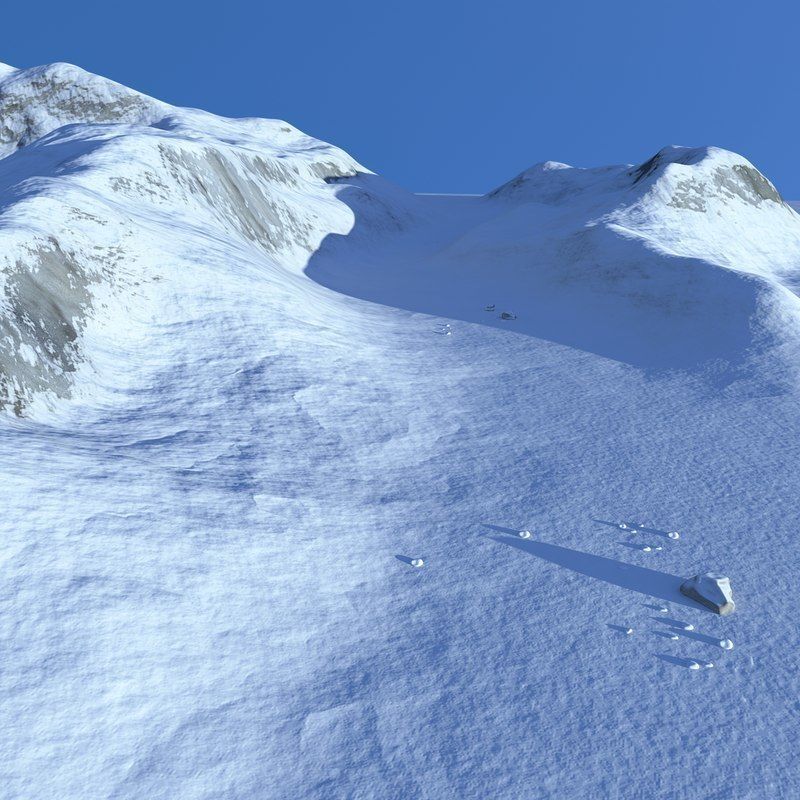 Snowy Mountain 3D model_4