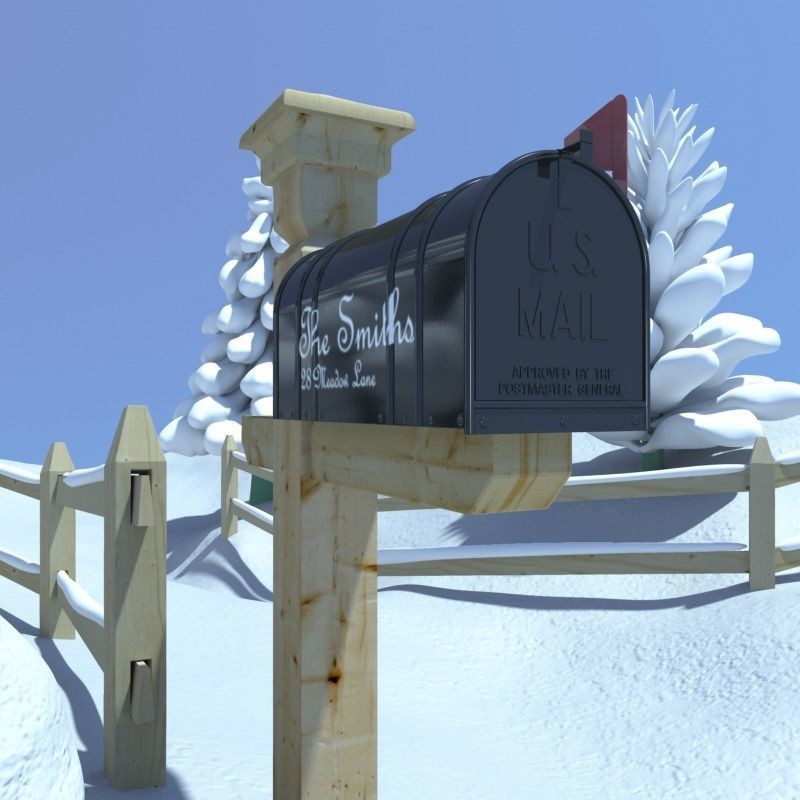 Snowman Winter Scene 3D model_7