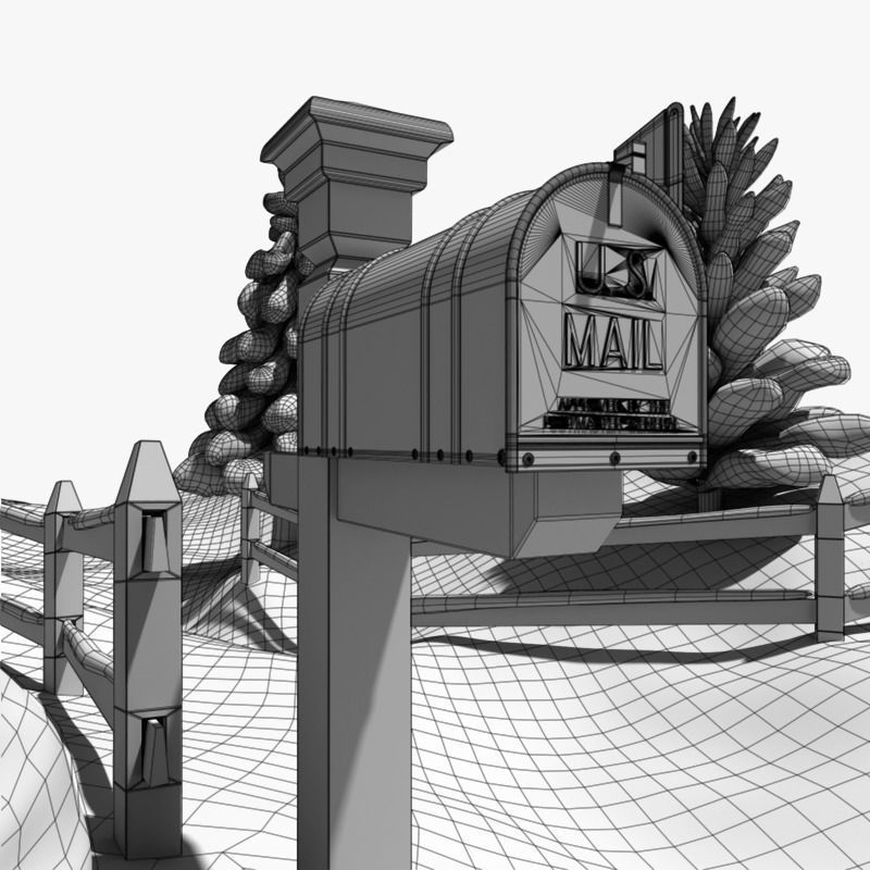 Snowman Winter Scene 3D model_13