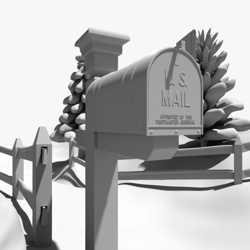 Snowman Winter Scene 3D model_12